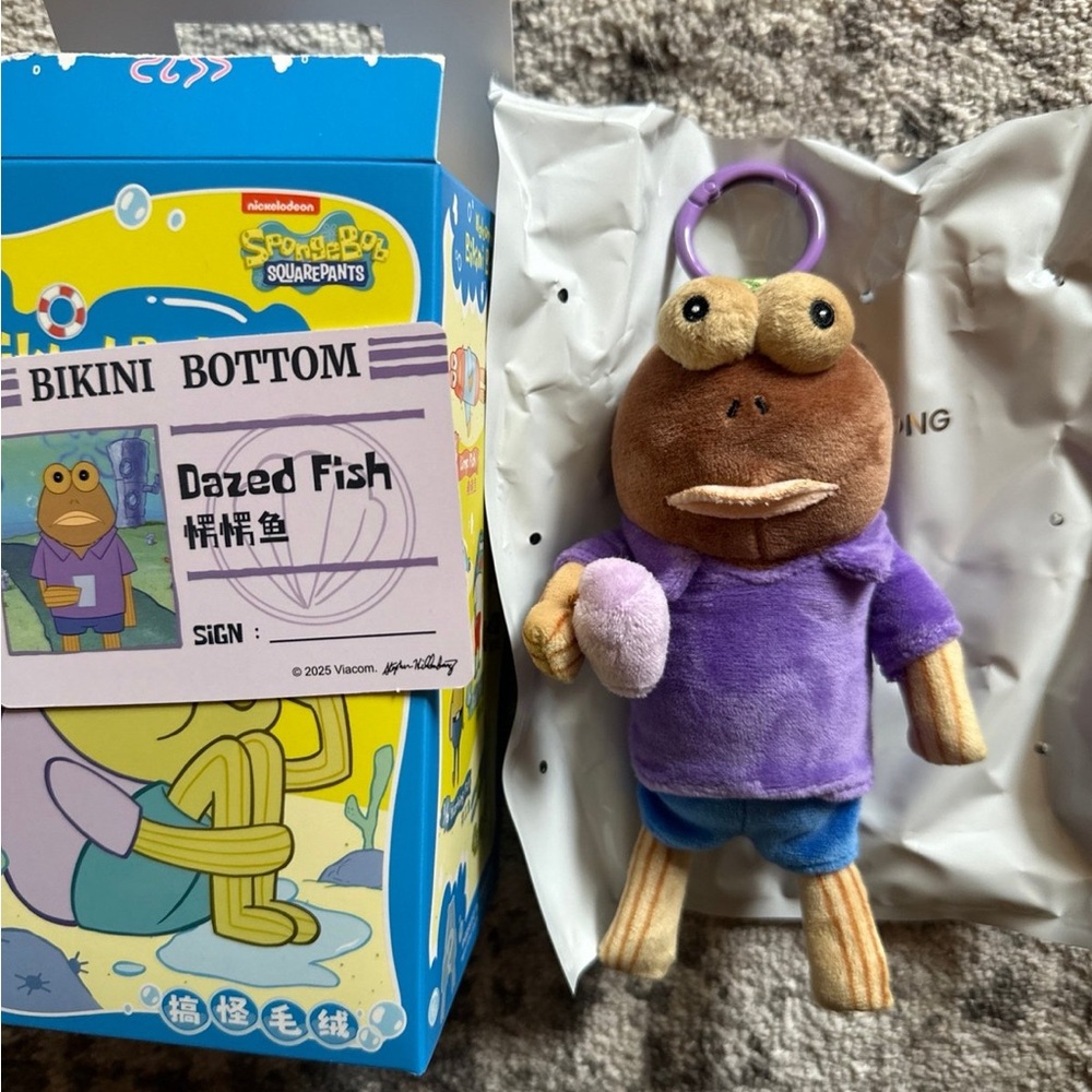POP MART Bikini Bottom Buddies Plush – DAZED FISH – 100% Authentic